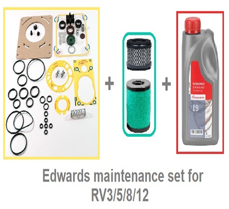 Maintenance set for Edwards RV3/5/8/12 vacuum pumps